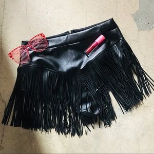 Black Fringe Skirt